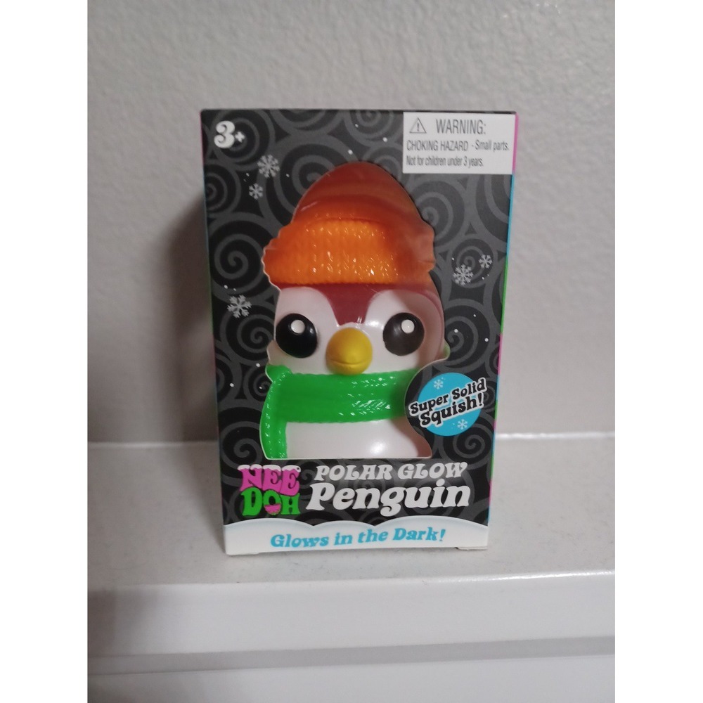 NeeDoh Squishmas Polar Glow Penguin Glow In Dark Schylling 26053NAB NEW Lot Of 2